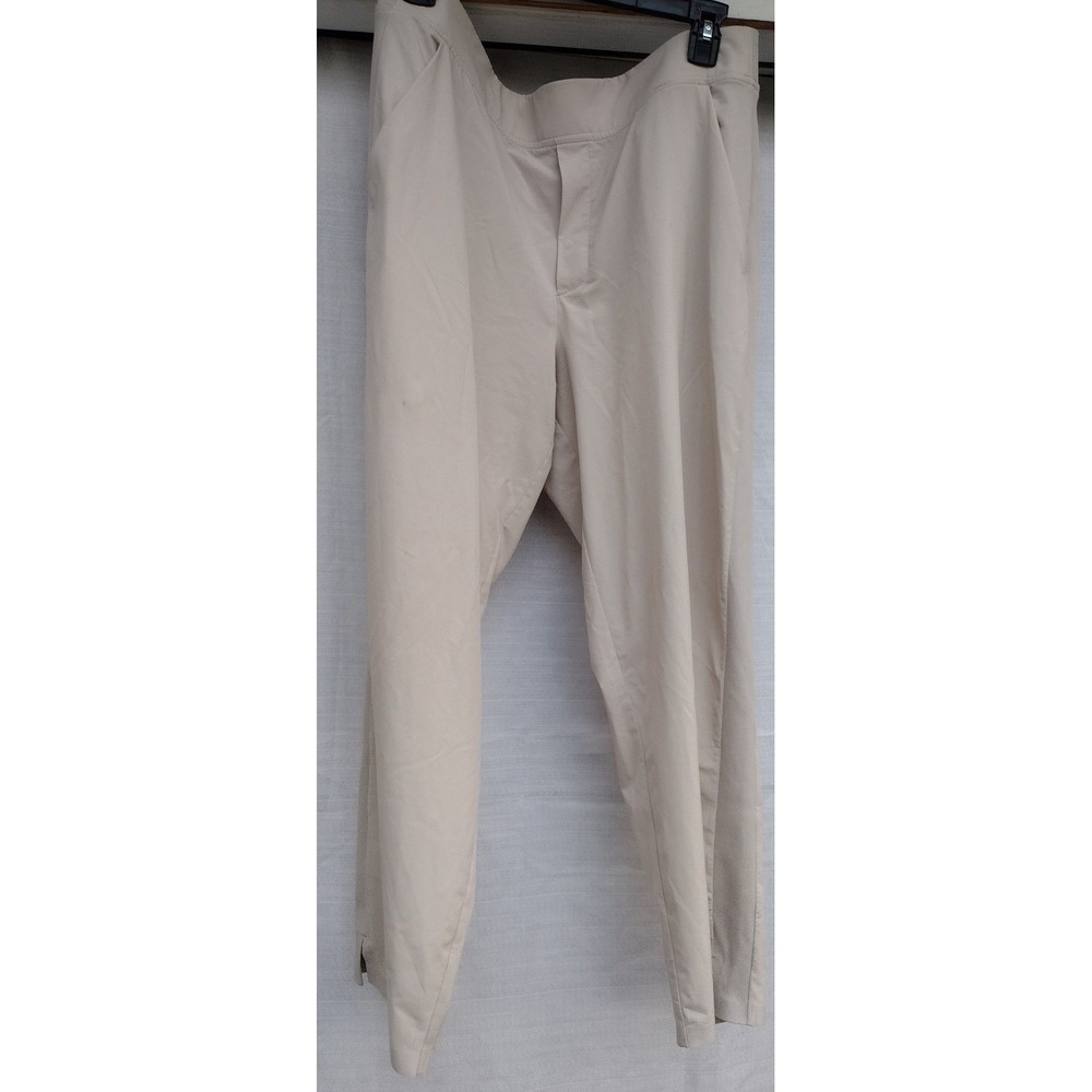 Athleta Pinnacle High Rise Pants Women's 16 Cream Elastic Waist Activewear